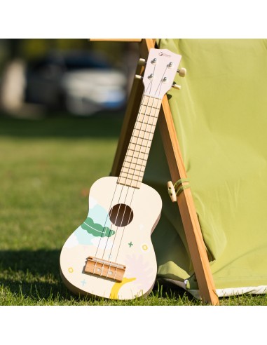 CLASSIC WORLD medinė ukulelė-gitara vaikams rožinė