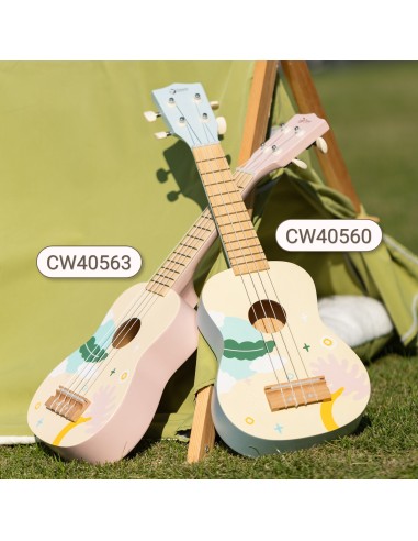 CLASSIC WORLD medinė ukulelė-gitara vaikams rožinė