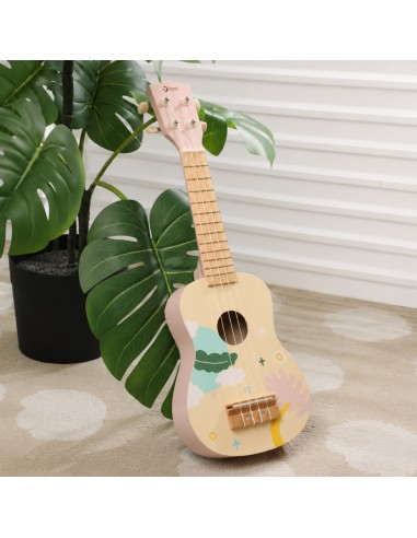 CLASSIC WORLD medinė ukulelė-gitara vaikams rožinė