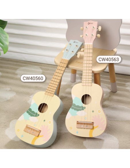 CLASSIC WORLD medinė ukulelė-gitara vaikams rožinė