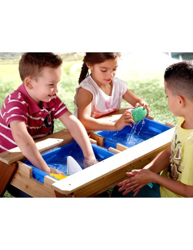 AXI Picknicktisch Nick mit Bank, Sonnenschirm und Behältern