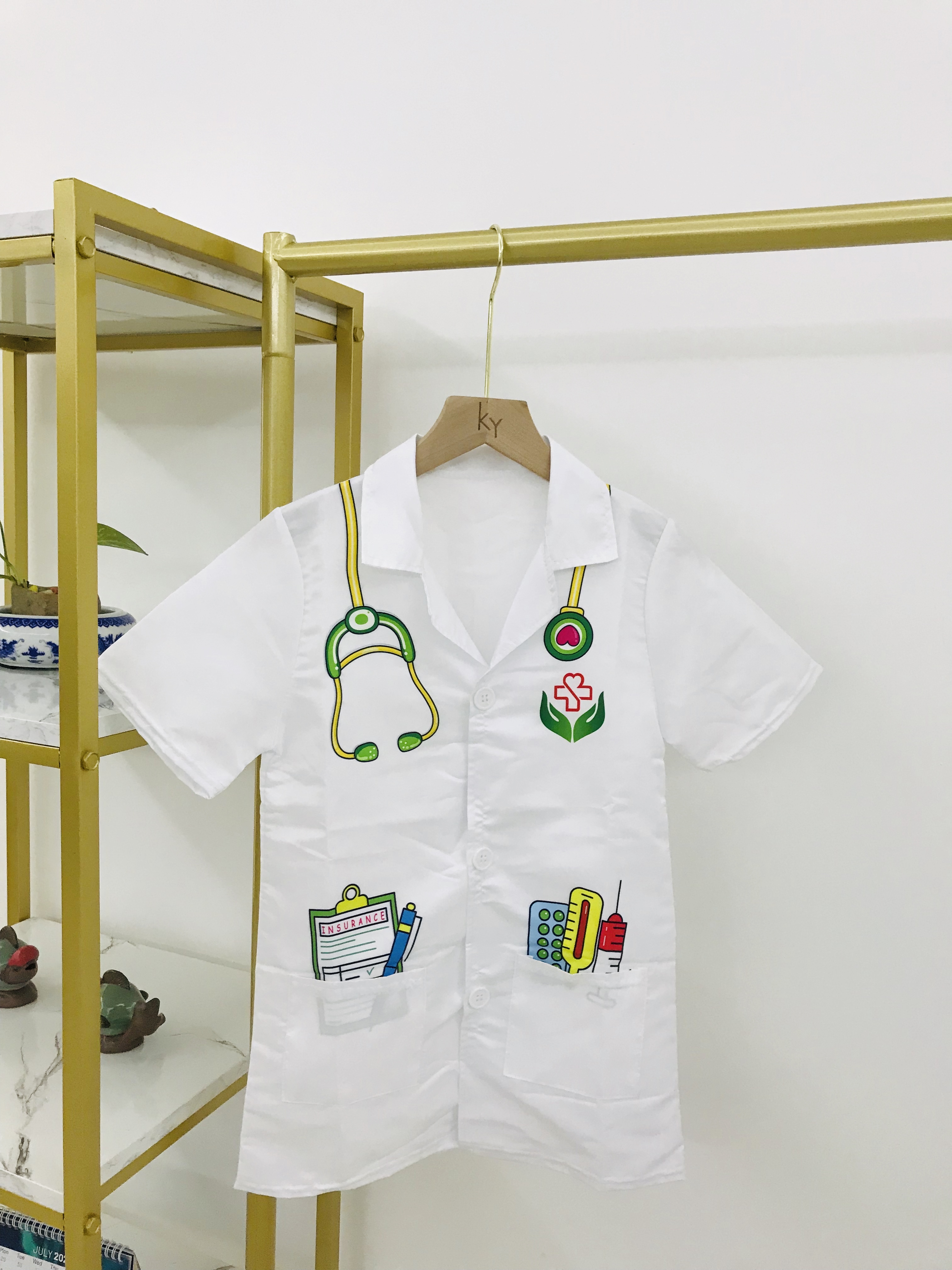 Strój fartuch lekarza doktora ubranko dla dzieci do ok. 120 cm