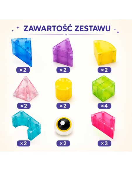 WOOPIE Magnetinės kaladėlės M Block 21 el. – Kūrybingi žaidimai