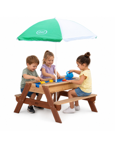 AXI Nick Picnic Table with Bench, Umbrella and Containers