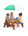 AXI Picknicktisch Nick mit Bank, Sonnenschirm und Behältern