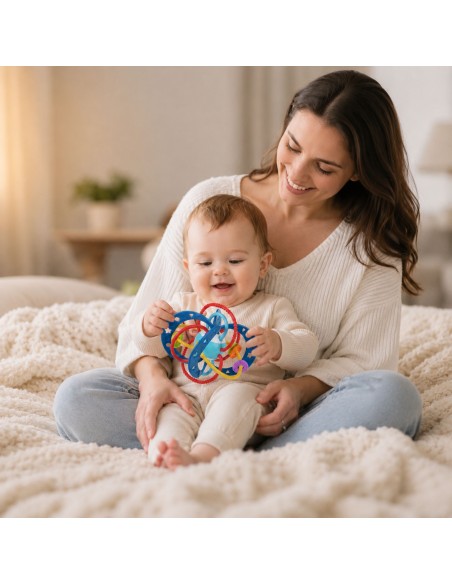 Sensorisches Spielzeug mit Beißring und Rassel für Babys – WOOPIE BABY