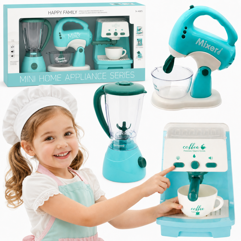 3-ühes household appliances kohvimasin – WOOPIE 3-ühes Household Appliances komplekt: kohvimasin, segisti, Blender, heli ja tuledega efektid