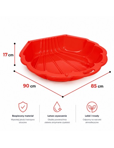 Smėlio dėžė baseinas „Vėžliukas“ raudonas 3in1 WOOPIE - 1 vnt.
