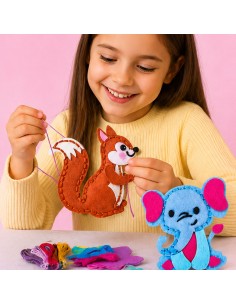 Vaikų siuvimo rinkinys „DIY“ - veltiniai gyvūnėliai ir raktų pakabukai 2