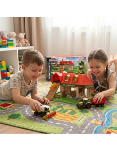 WOOPIE Ūkio sodybos rinkinys traktoriai + figūrėlės 42 el. vaikams 2