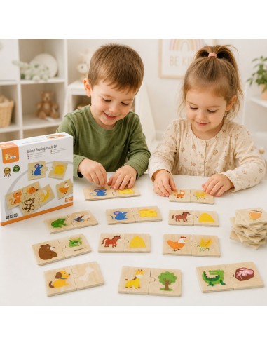 Wooden Puzzle Feed the Animal VIGA Educational Puzzle - 10 Pairs!
