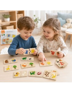 VIGA Drewniane Puzzle Nakarm Zwierzątko Co jedzą Zwierzęta Układanka 2