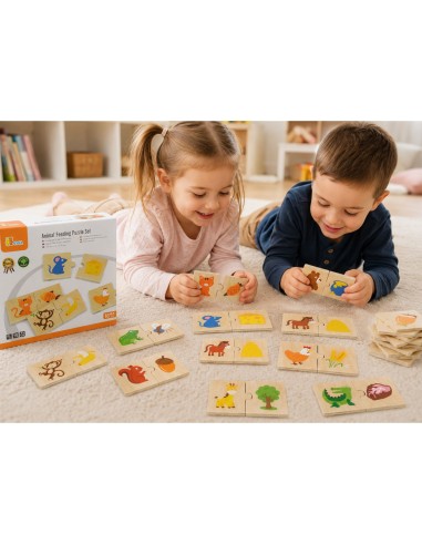 Wooden Puzzle Feed the Animal VIGA Educational Puzzle - 10 Pairs!