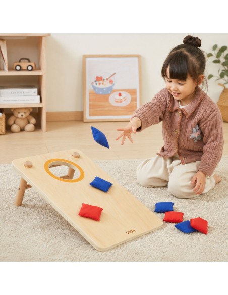 Viga Geschicklichkeitsspiel 2in1: Tic-Tac-Toe und Cornhole – Super Spiel!