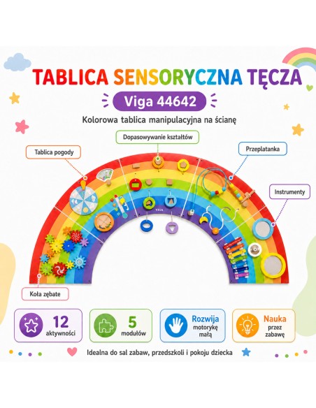 VIGA Holz-Lerntafel Regenbogen mit FSC-Zertifikat