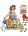 VIGA Wooden City Building Set - Blocks and Figures