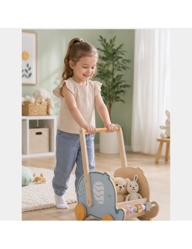 VIGA PolarB Wooden 2-in-1 Stroller, Walker, Elephant for Children