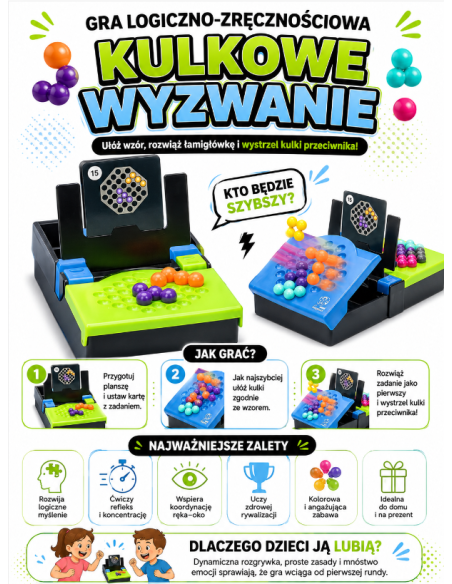 WOOPIE IQ Gra Logiczna "Head to Head" - Trening Mózgu 60+ Wzory
