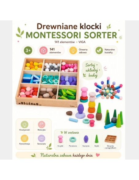 Klötze Nature Treasures VIGA – kreatives Spiel & Entwicklung des Kindes