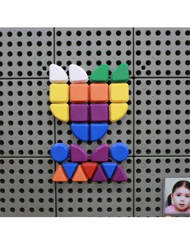 MASTERKIDZ Zestaw Kołeczków 64szt Figury Geometryczne STEM