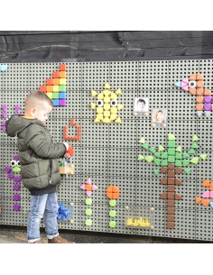 MASTERKIDZ 64 vnt. geometrinių figūrų kaištelių rinkinys STEM lentoms 2