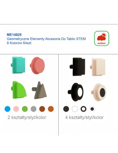 MASTERKIDZ Zestaw Kołeczków 64szt Figury Geometryczne STEM