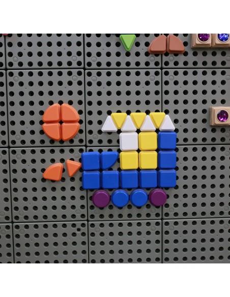 MASTERKIDZ Zestaw Kołeczków 64szt Figury Geometryczne STEM