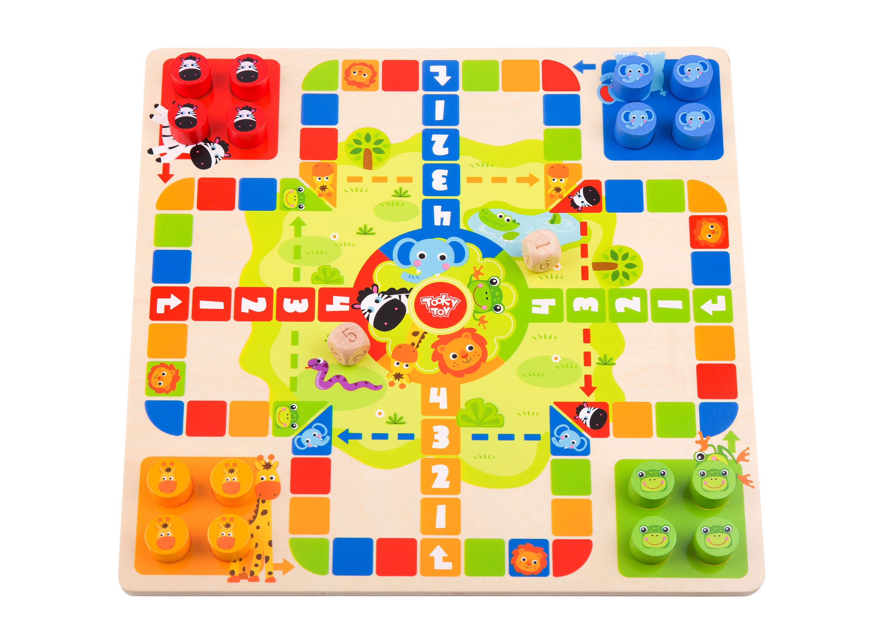 TOOKY TOY Gry Planszowe  Logiczne 2w1 Ludo Chińczyk + Uwolnij Zwierzątka