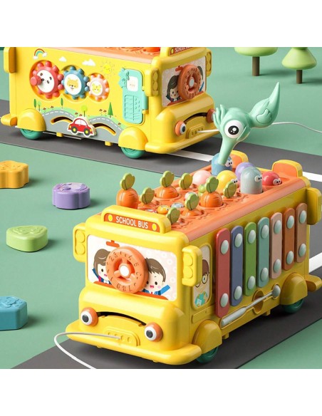 Interaktywny Autobus Montessori 6w1 - Zabawka dla Dzieci +18m
