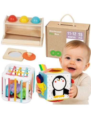 Pudełko Edukacyjne Montessori 11–12m dla Maluszka – WOOPIE GREEN