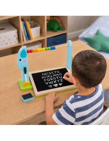 Stovintis drambliukas mokomoji 2in1 lenta su skaičiuokle, magnetais - Tooky Toy
