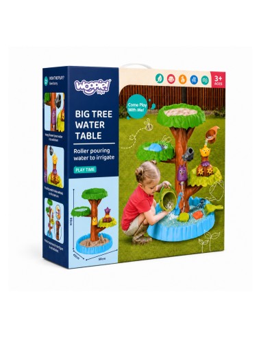 WOOPIE Wassertisch 2-in-1 Sandkasten Fröhlicher Baum – 8 Zubehörteile
