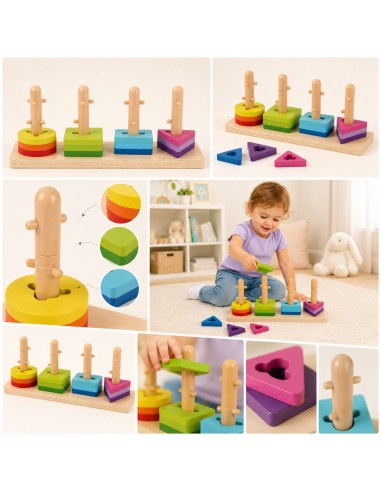 Holz-Formsortierer Montessori Tooky Toy – Entwicklung & Lernen durch Spielen