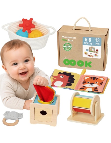 Montessori-Box 6in1 Sensorik 5-6 Monate WOOPIE GREEN – XXL Box