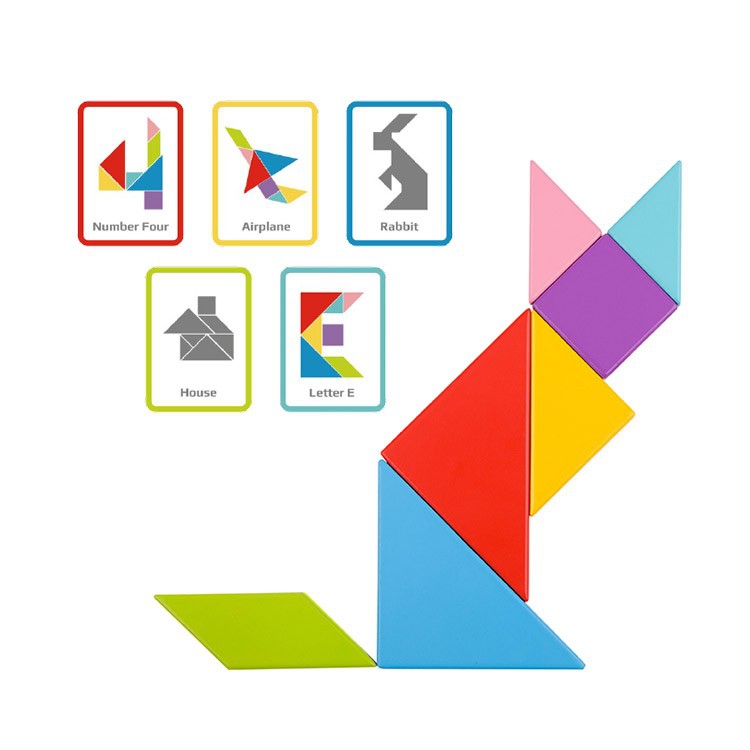 Drewniane puzzle tangram układanka