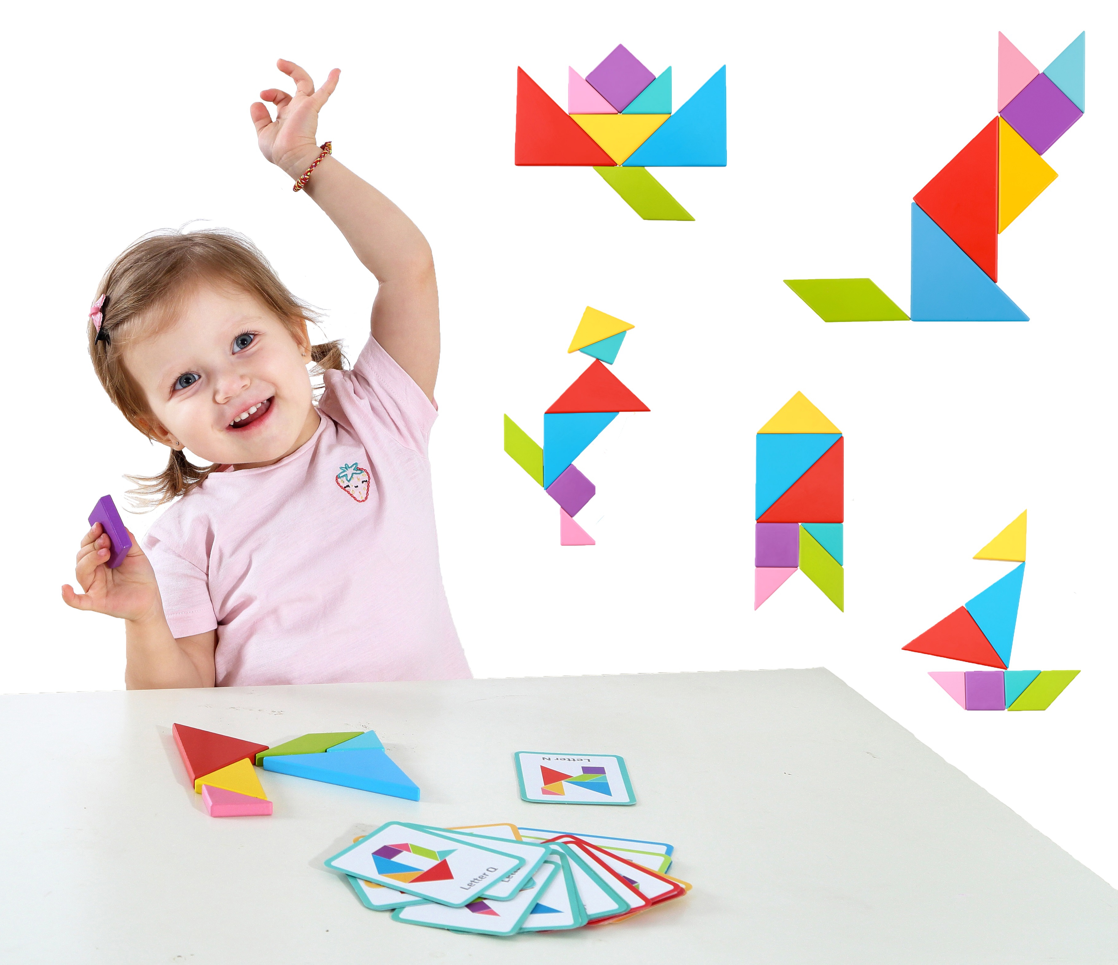 Drewniane puzzle tangram układanka