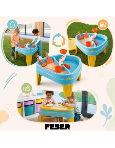 FEBER Wasserspieltisch CASUAL 3-in-1 – Sandkasten, Schreibtisch, Picknicktisch
