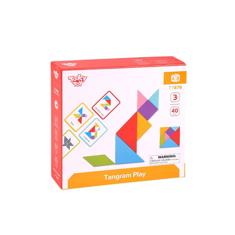 Drewniane puzzle tangram układanka