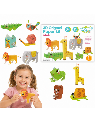WOOPIE ART&FUN Kreativset Origami 3D - 10 Tierchen zum Basteln
