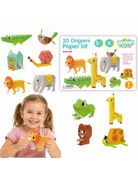 WOOPIE ART&FUN Kreativset Origami 3D - 10 Tierchen zum Basteln
