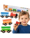 VIGA Zubehör-Set für die Bahn – Klassischer Zug für Kinder