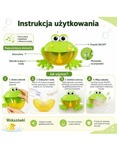 WOOPIE BABY vonios žaislas varlė su melodija ir puta