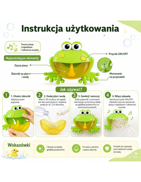 WOOPIE BABY vonios žaislas varlė su melodija ir puta