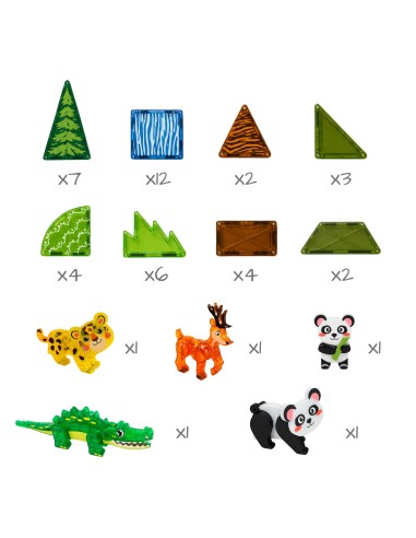 Magnetische Bausteine Seltene Tiere Woopie – 45 Teile zum Bauen eines Zoos