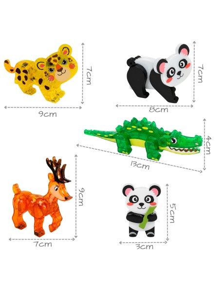 Magnetinės kaladėlės RetI gyvūnai WOOPIE - 45 el. zoologijos statyboms