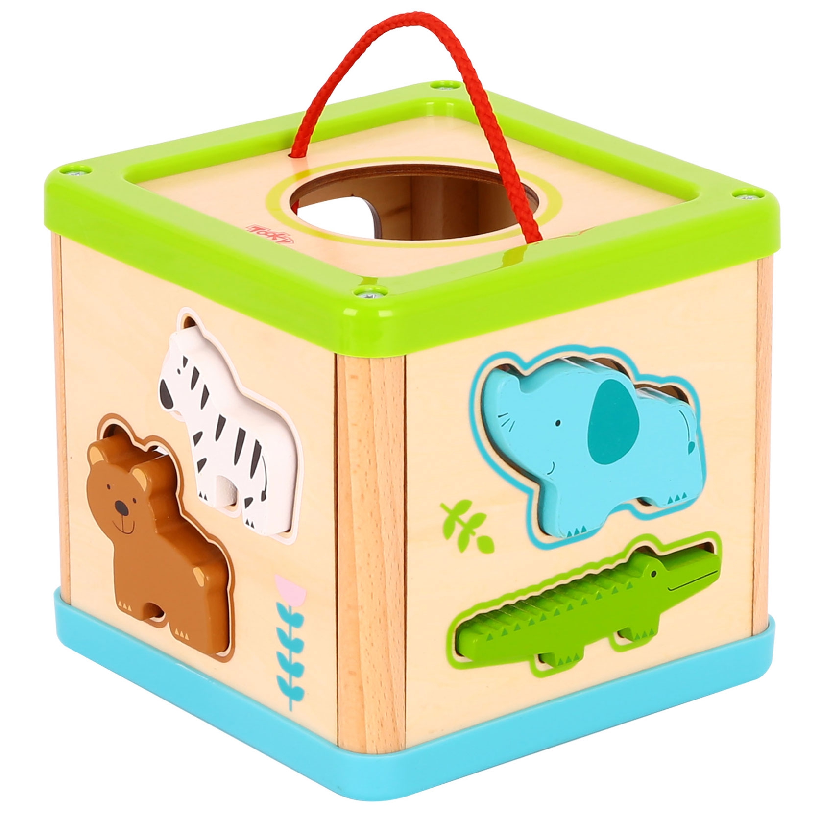 TOOKY TOY Drewniany Sorter Kostka Edukacyjna Zwierzątka