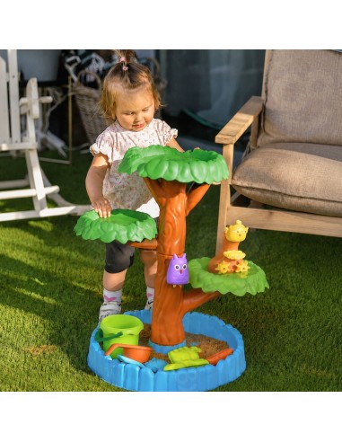 WOOPIE Wassertisch 2-in-1 Sandkasten Fröhlicher Baum – 8 Zubehörteile