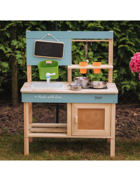 XXL Holz-Garten-Matschküche mit Zubehör CLASSIC WORLD