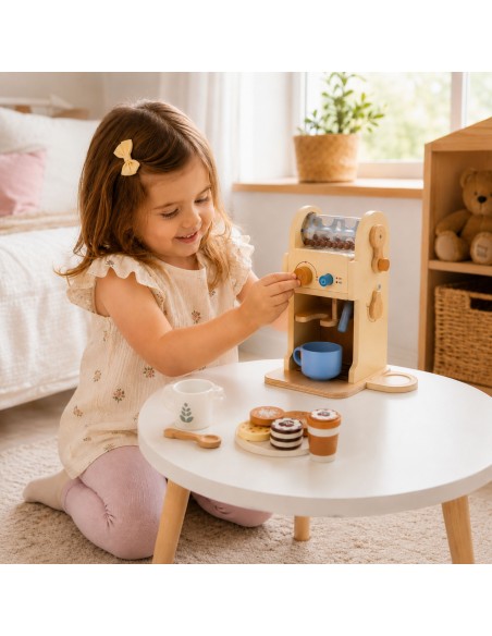 Wooden Coffee Machine Barista Accessories Tooky Toy - Play House!