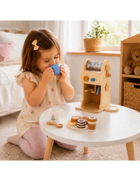 Wooden Coffee Machine Barista Accessories Tooky Toy - Play House!